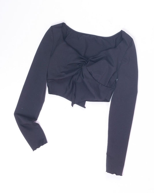 Black Shein Tied Long Sleeve, S