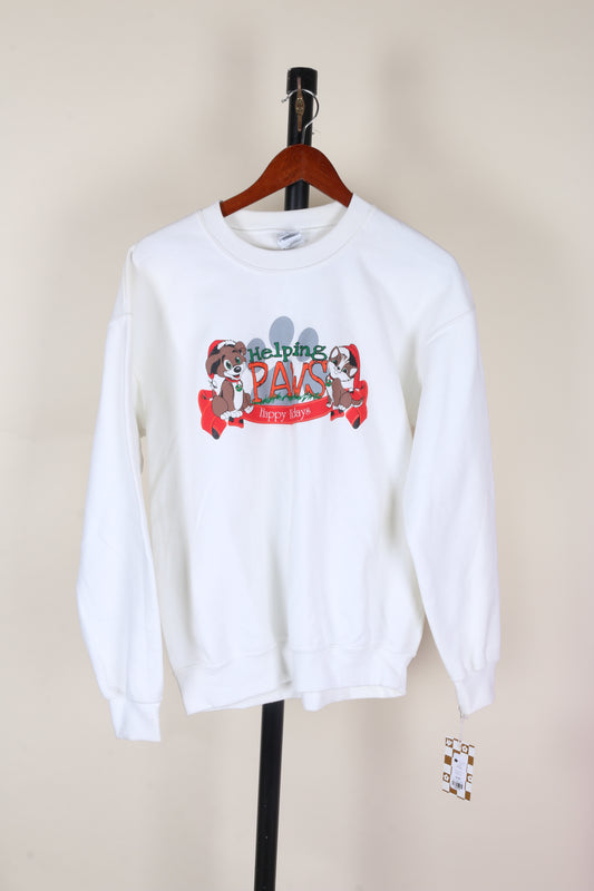 White Gildan Crewneck, M