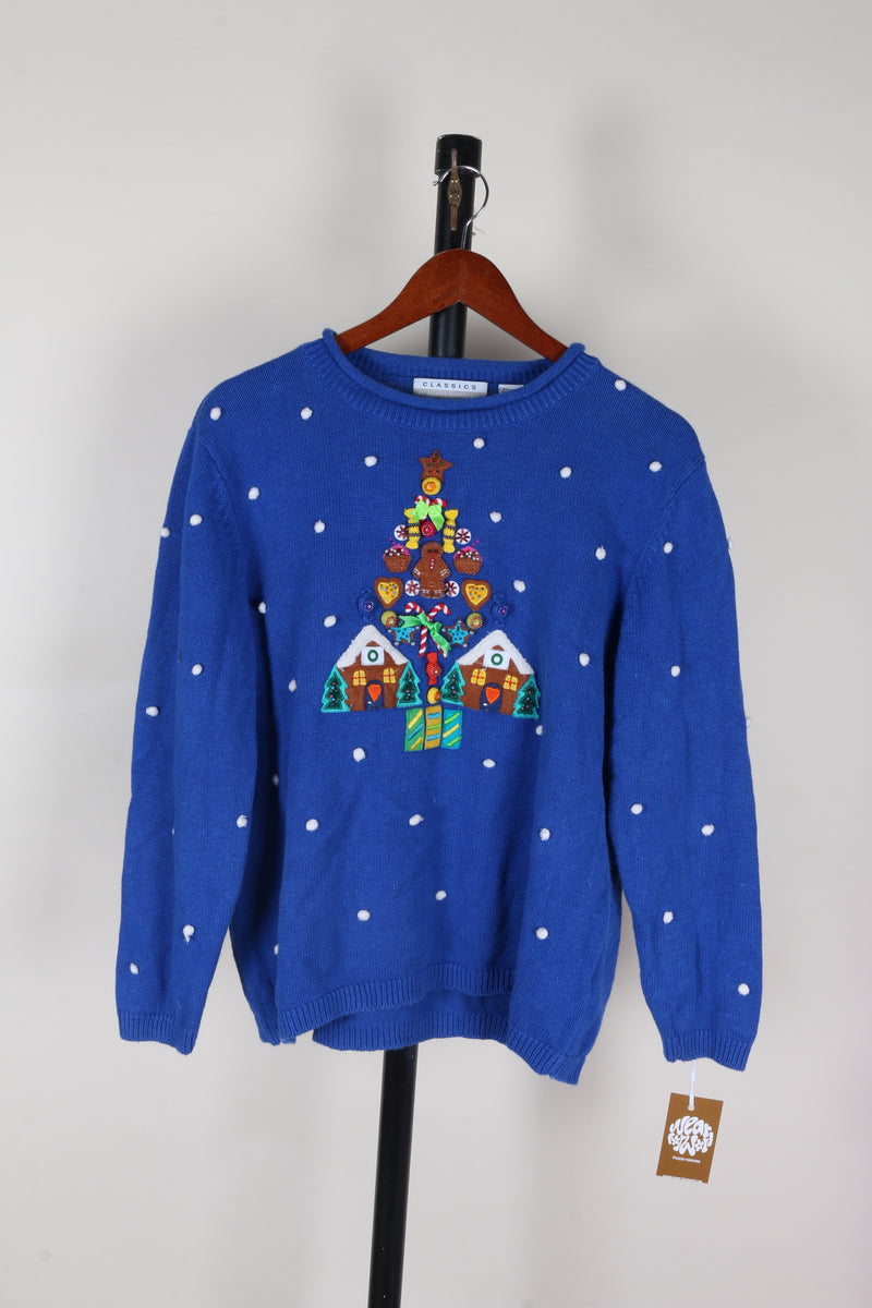 Blue Classics by Marisa Christina Christmas Sweater, L