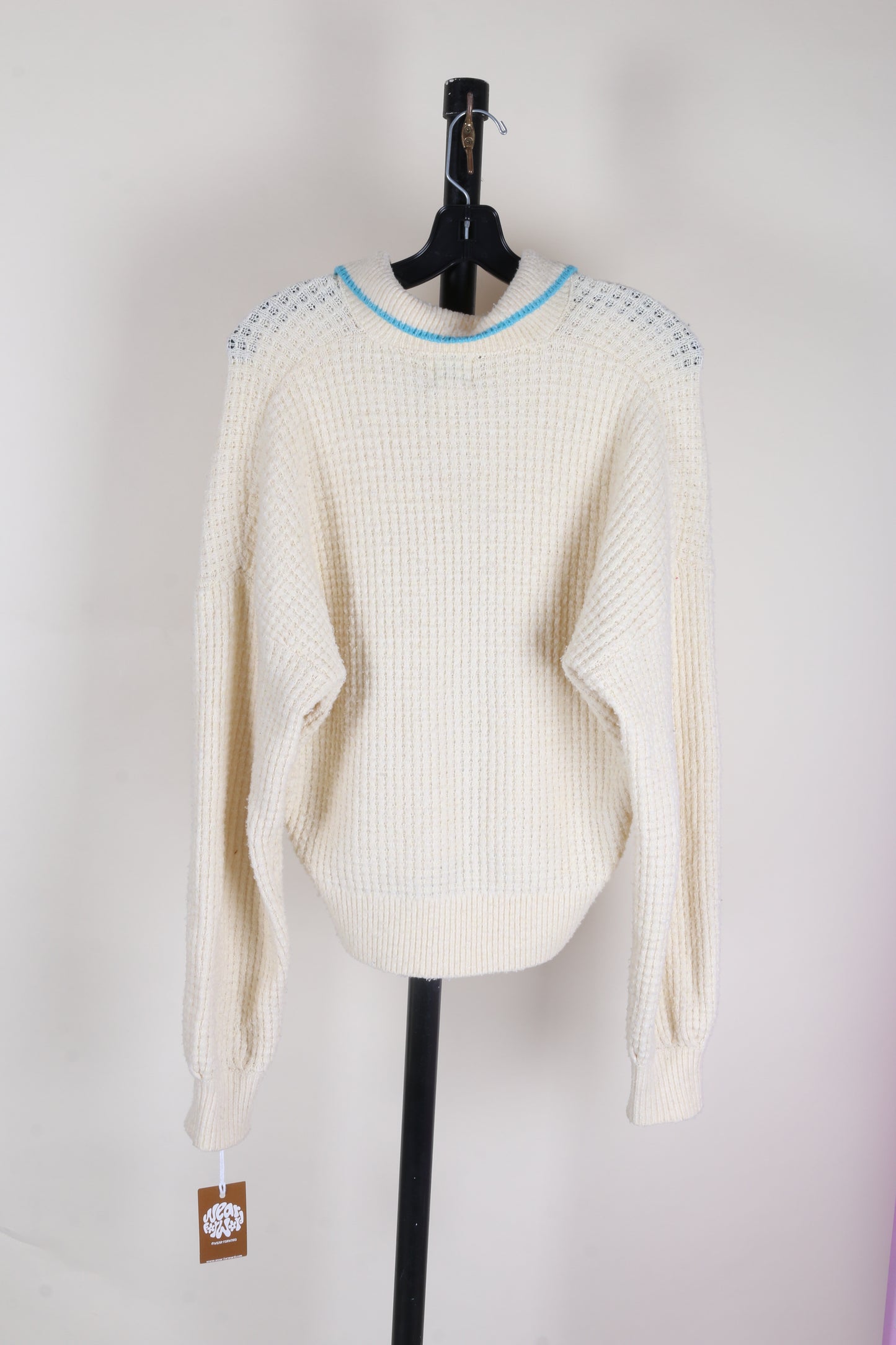 White BDG Collard Sweater, S