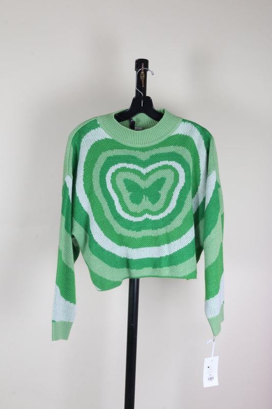 Green Divided by H&M Cropped Sweater, M