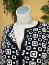 B&W Christopher & Banks Patterned Cardigan, XL