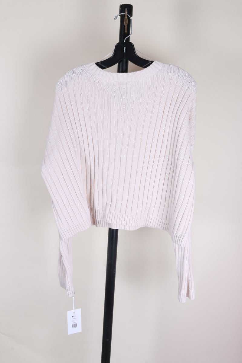 White L.A hearts Cropped Sweater, M