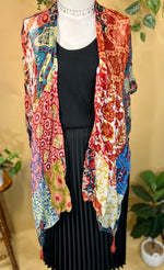 Patterned Moss Rose Tied Cardigan, O/S