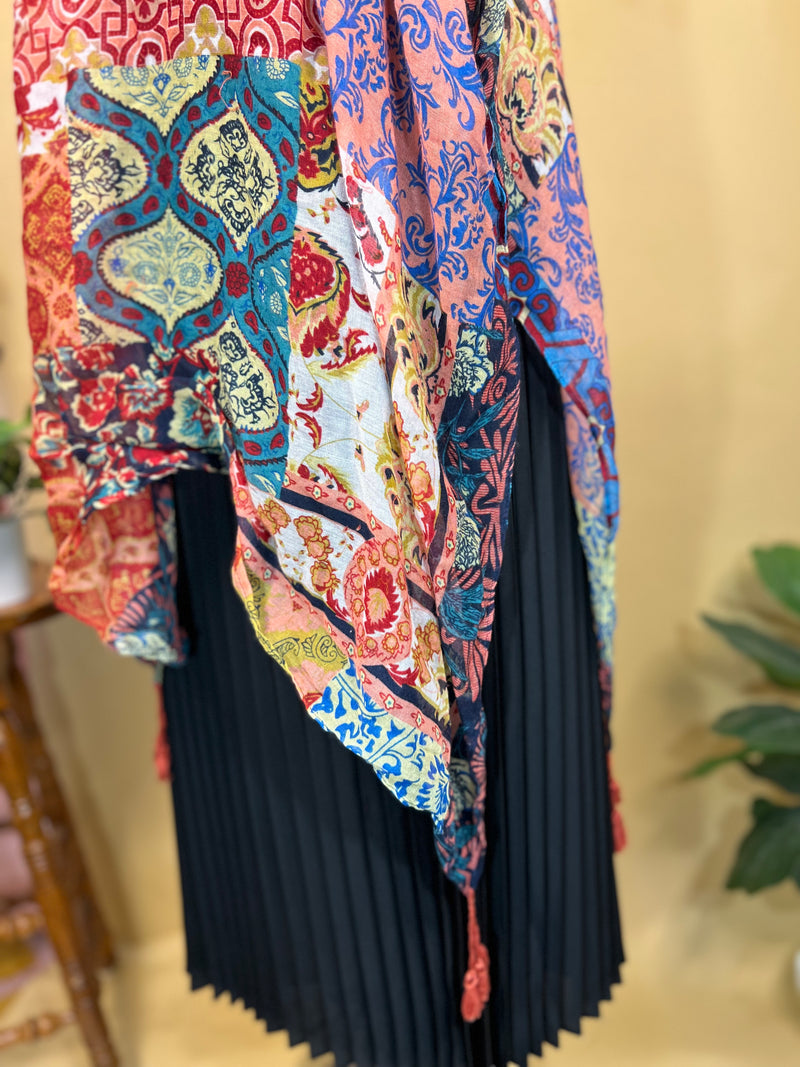 Patterned Moss Rose Tied Cardigan, O/S