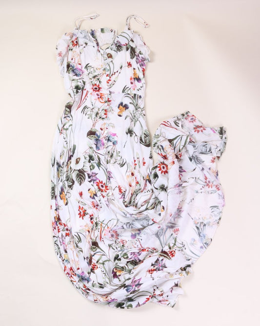 White Floral Maxi Dress, M