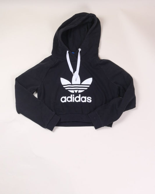 Black Adidas Cropped Hoodie, M