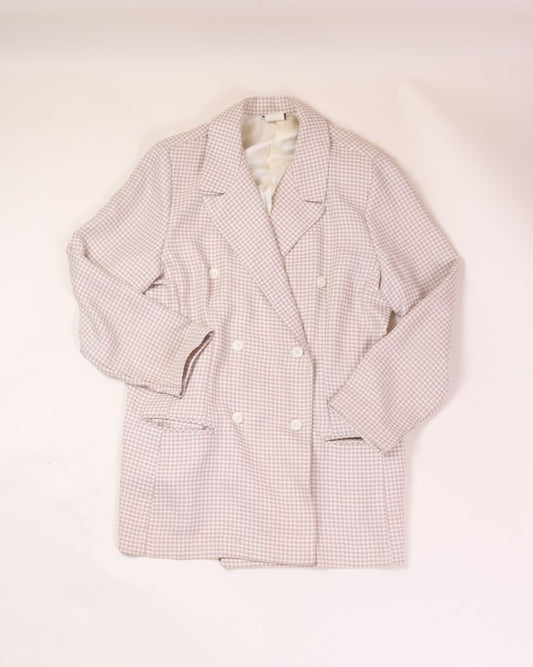 Tan Houndstooth Marilyn B Blazer, 14