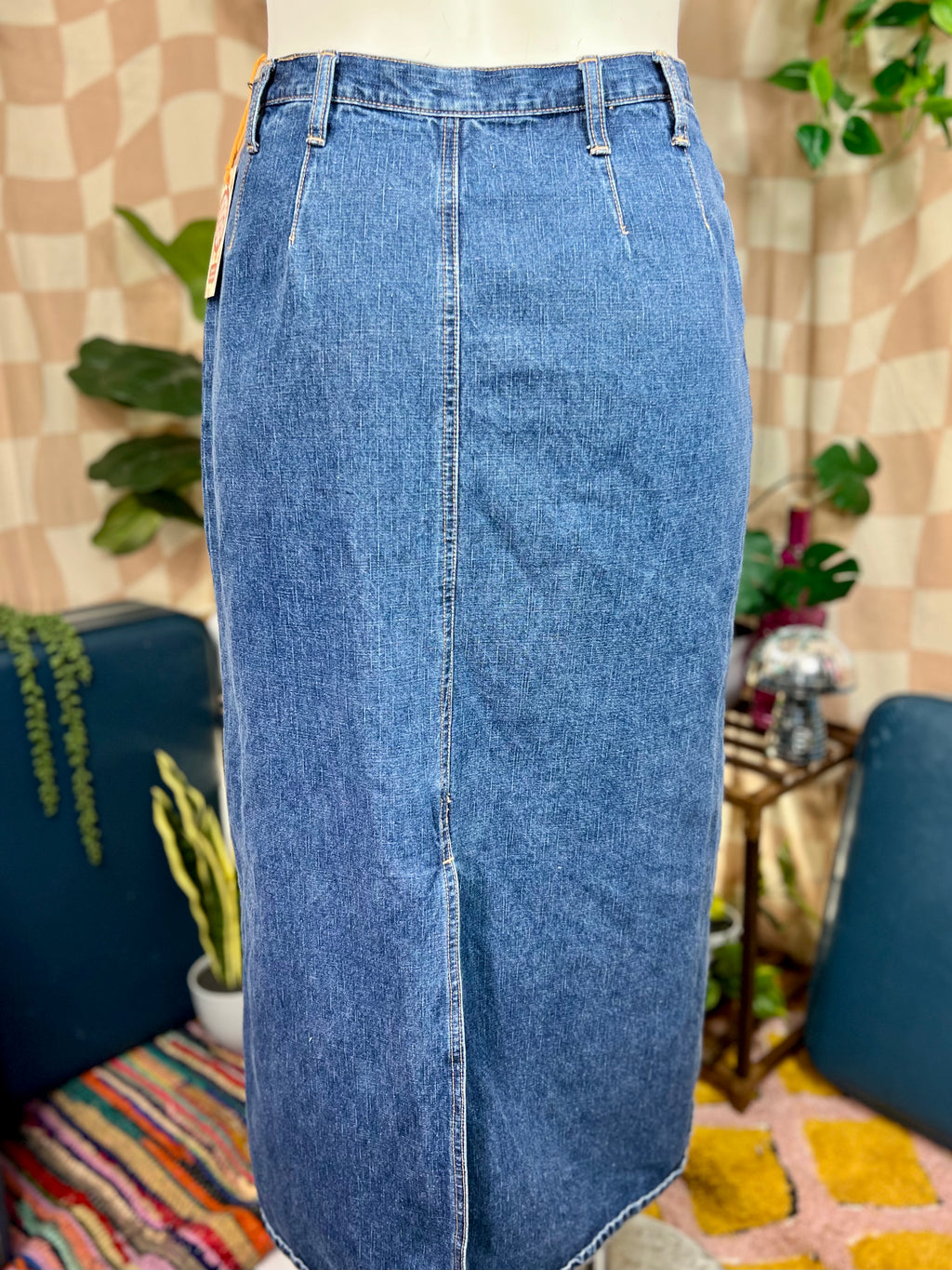 Vintage LA Blues Denim Maxi Skirt, 16