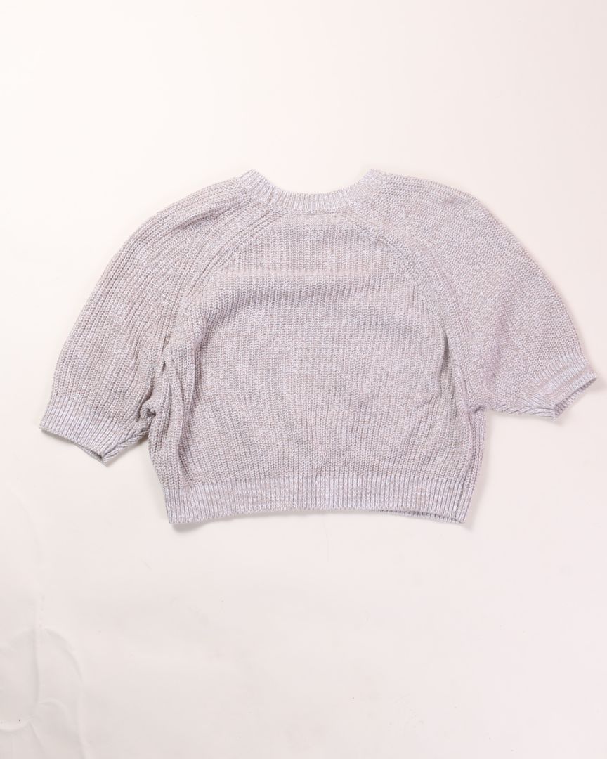 Tan Derek Heart Cropped Sweater, L