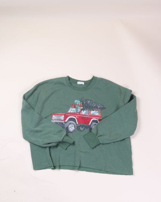 Green Ford Cropped Crewneck, M