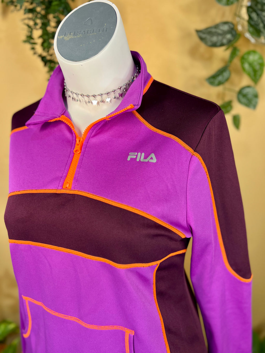 Purple Fila Quarter Zip, XL