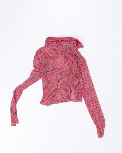 Red Shein Sheer Button Down, M