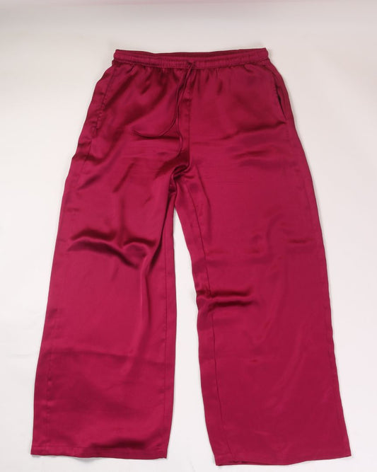 Red Max Studio Silk Pants, L