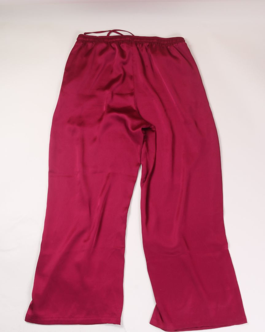 Red Max Studio Silk Pants, L