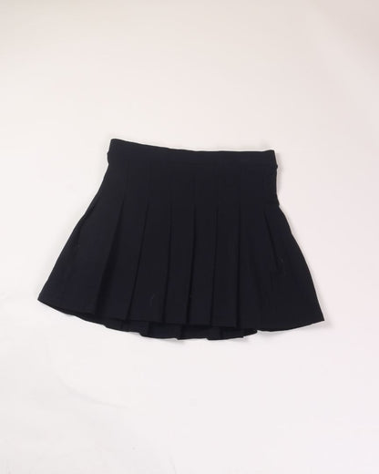 Black Orginality Pleated Mini Skirt, L