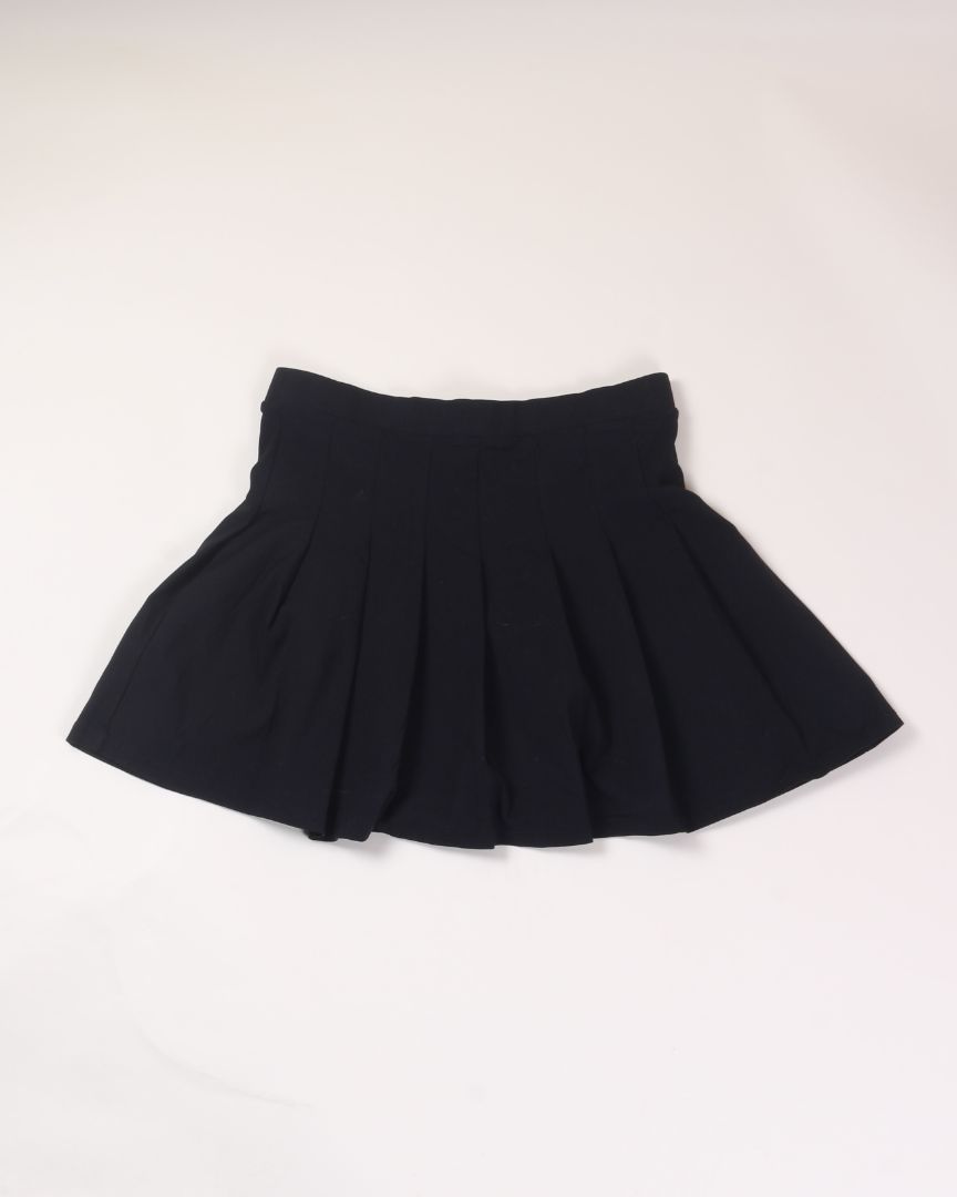 Black Orginality Pleated Mini Skirt, L