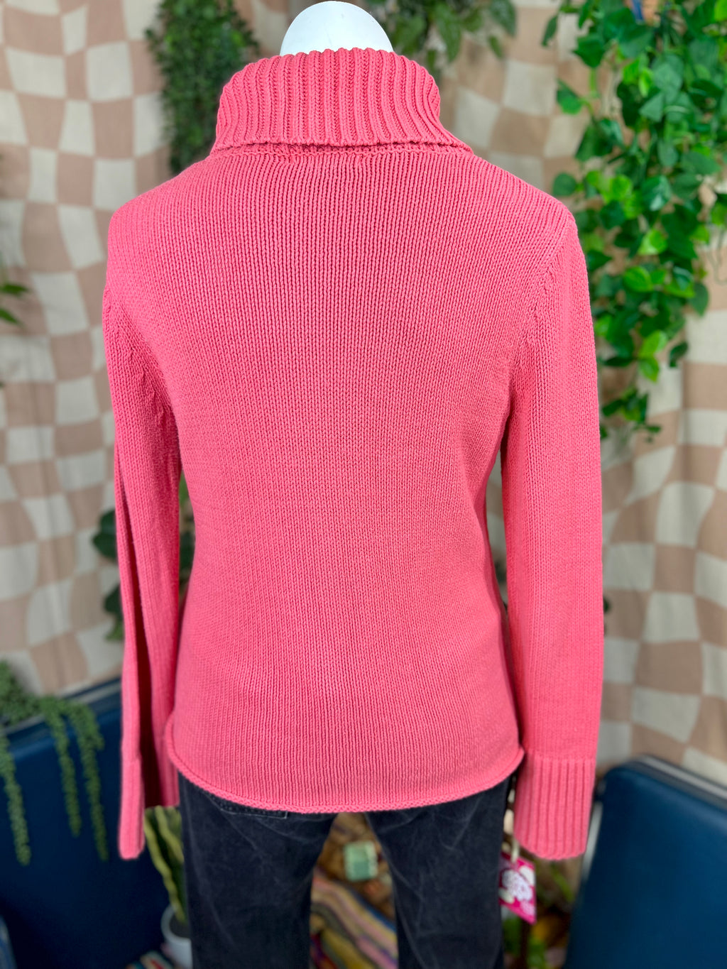 Pink Jillian Jones Turtleneck Sweater, XL
