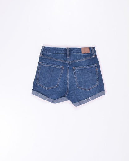 Darkwash Aero Distressed Shorts, 4