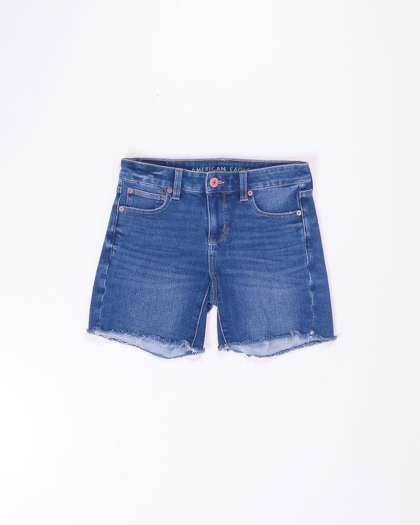 American Eagle Midi Cutoff Denim Shorts, 2