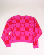 Pink/Red Boohoo Cropped Sweater, M