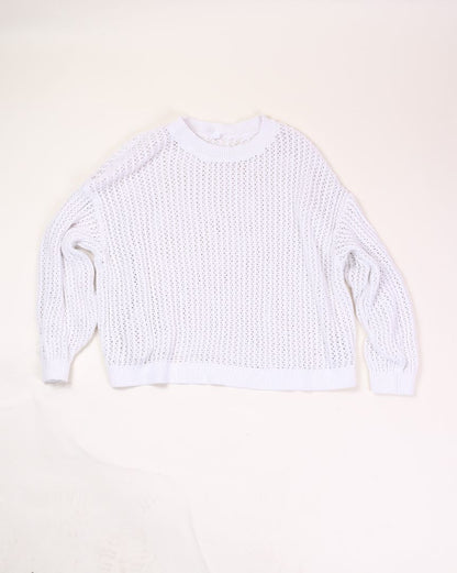 White Old Navy Loose Knit Sweater, 2X