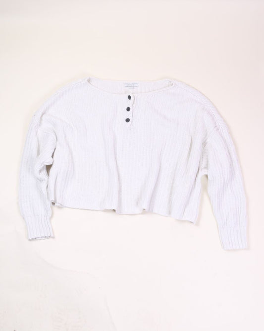 White American Eagle Buttoned Cropped Sweater, XL