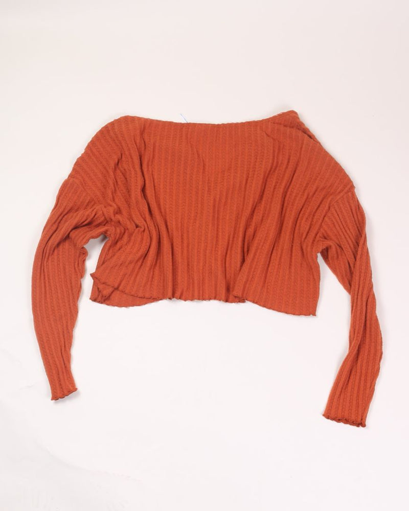 Orange Out From Under Cropped Long Sleeve, L