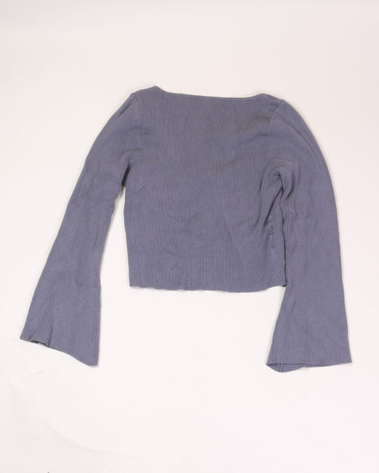 Gray Divided by H&M Cropped Long Sleeve, XL