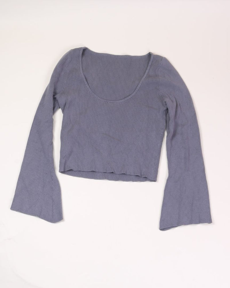 Gray Divided by H&M Cropped Long Sleeve, XL