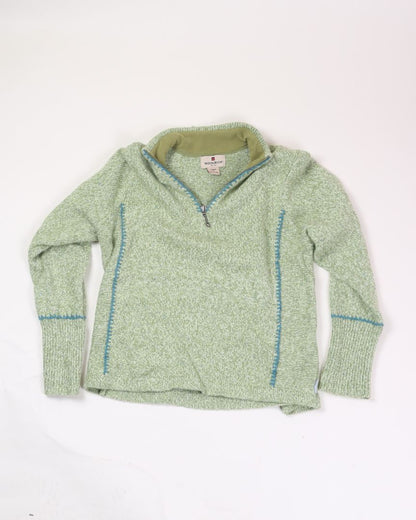 Green Woolrich Quarter Zip Sweater, M