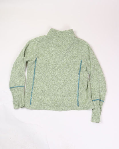 Green Woolrich Quarter Zip Sweater, M