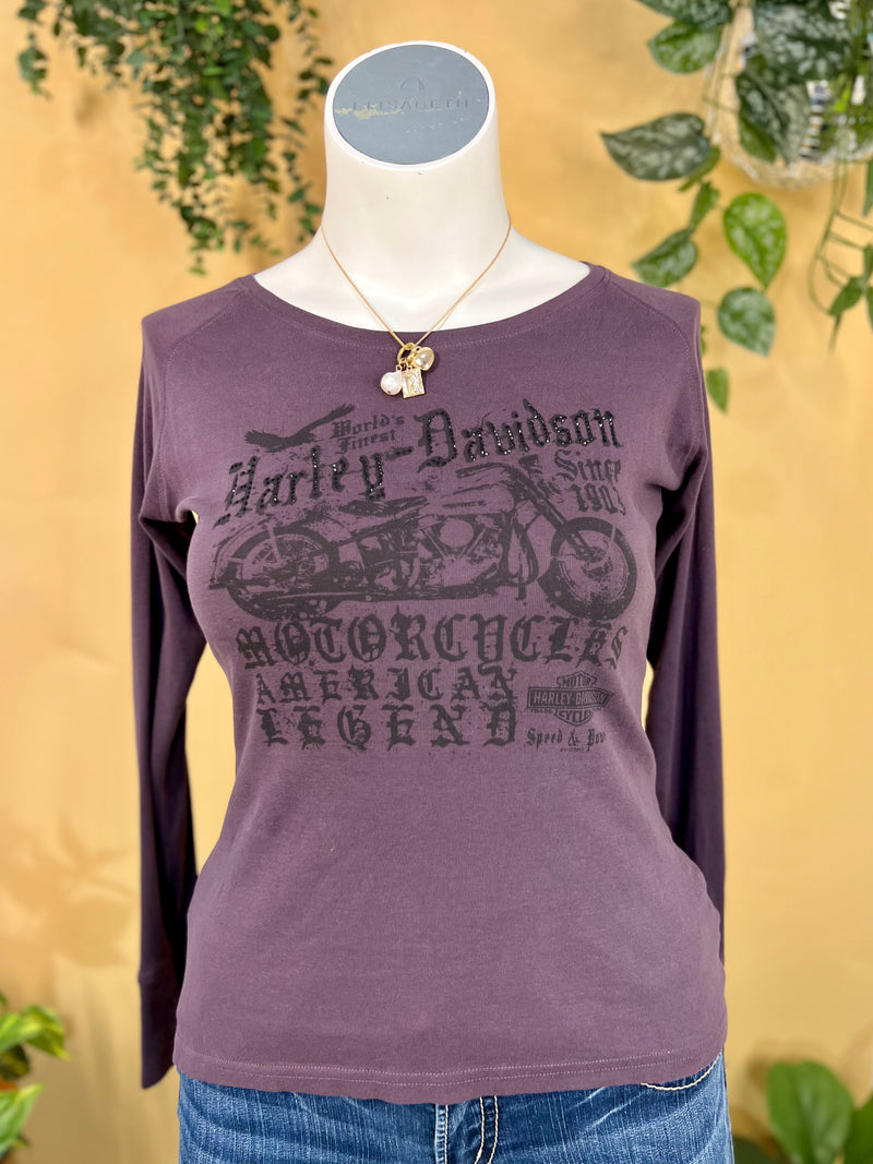 Purple Harley Davidson Long Sleeve, L