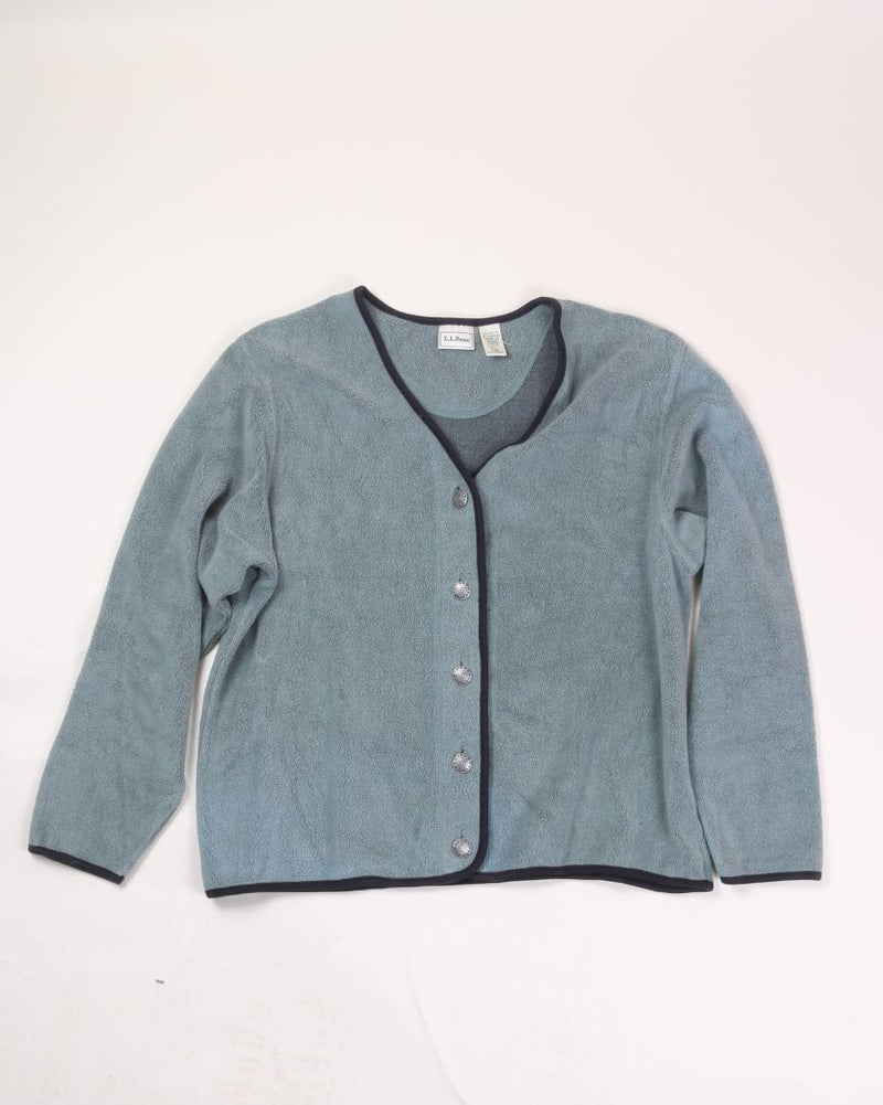 Green L.L.Bean Buttoned Fleece, L