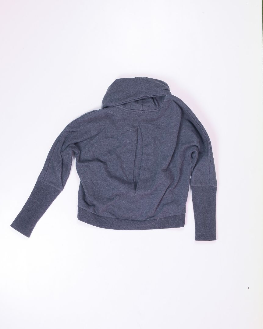 Gray MPG Cowl Neck Sweatshirt, XS