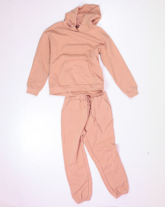 Tan Shein Hoodie + Pants Sweat Set, M