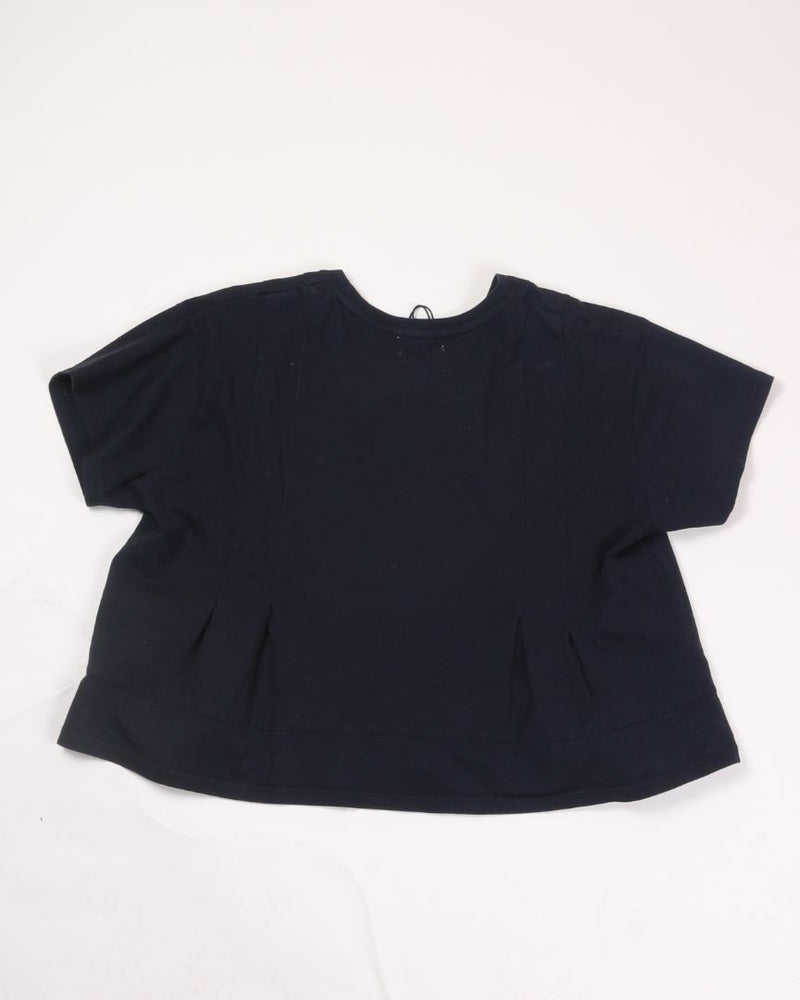 Black Thread & Supply Cropped Pleated T-shirt, M