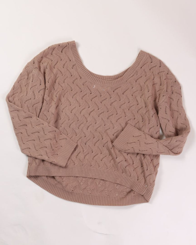 Tan R2 Slouchy Sweater, L