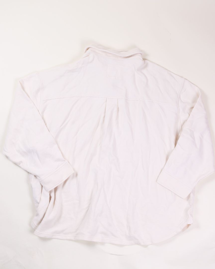 Cream Aerie Sweatshirt Shacket, XXL