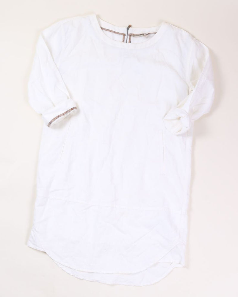 White Holding Horses Shift Dress, XS/S