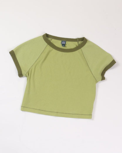 Green Wild Fable Cropped Tee, S