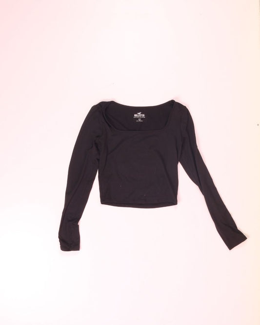 Black Hollister Square Neck Tee, S