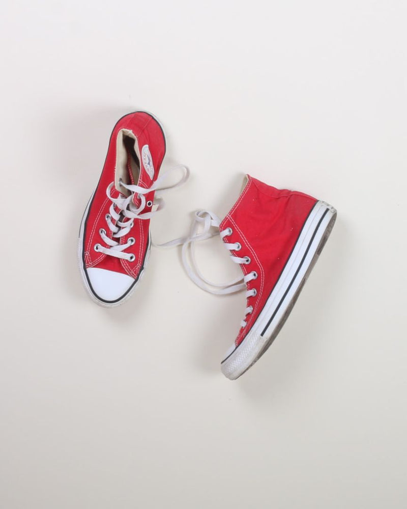 Red Converse High Top Sneakers, 8