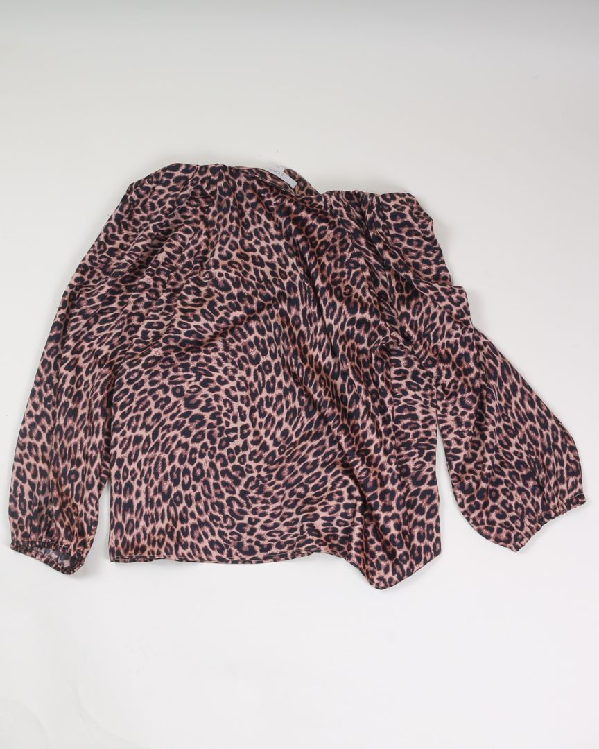 Animal Print Loft Silk Blouse, M