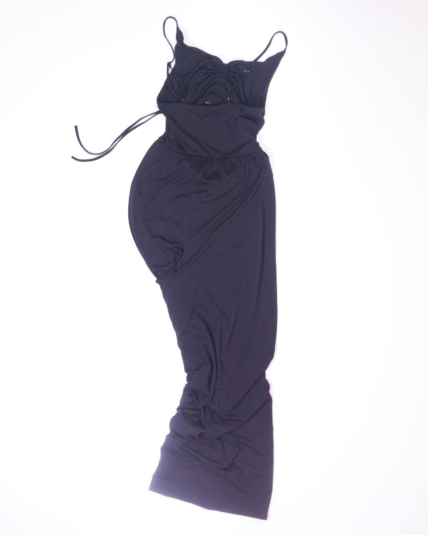 Black Love Tree Maxi Dress, L
