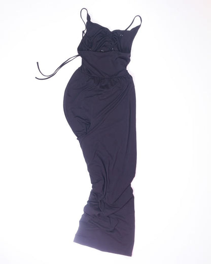 Black Love Tree Maxi Dress, L