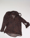 Brown Straight to Hell Sheer Blouse, M