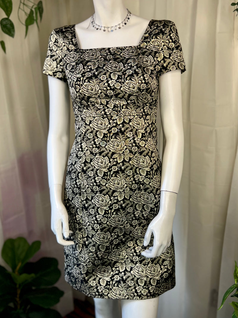 NWT Black Brocade Brooks Brothers Cocktail Dress, 2