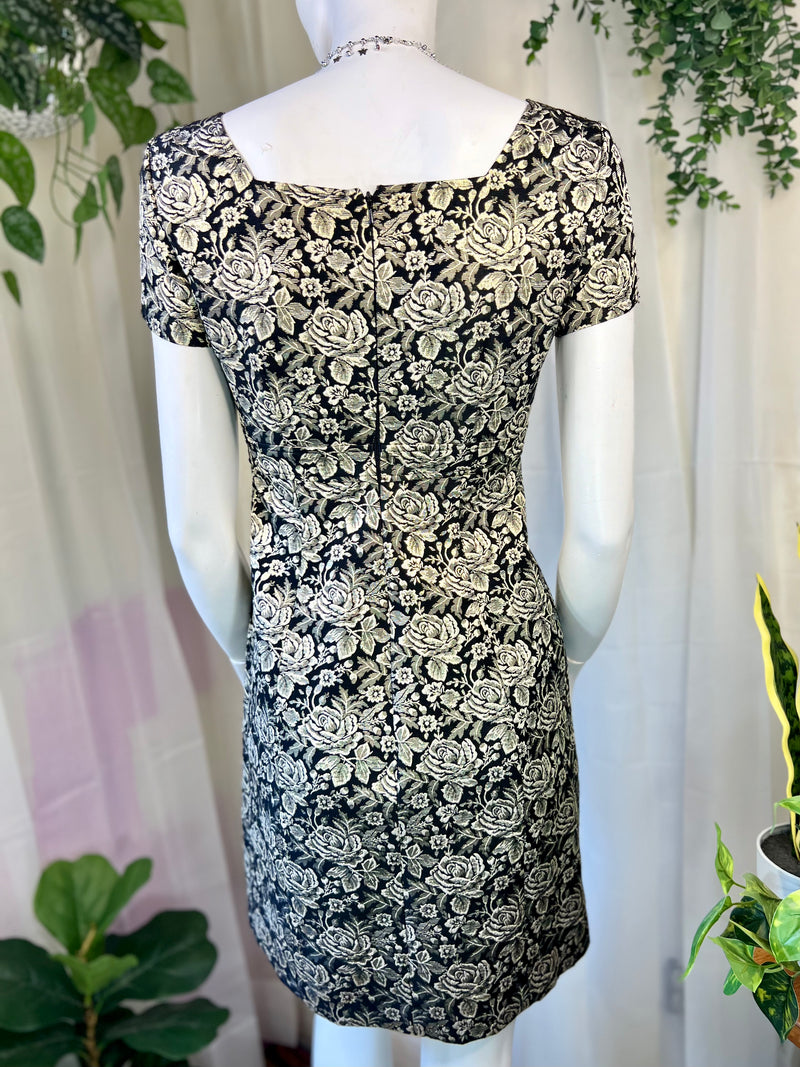 NWT Black Brocade Brooks Brothers Cocktail Dress, 2