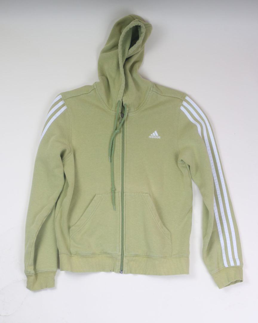 Green Adidas Zip Up Hoodie, M